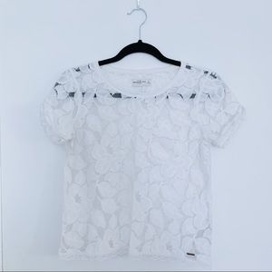 White lace short sleeve